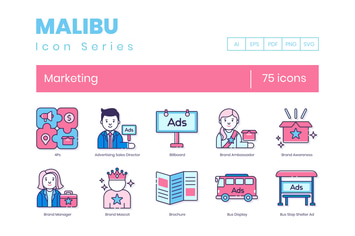 75 Marketing Icons | Malibu Series