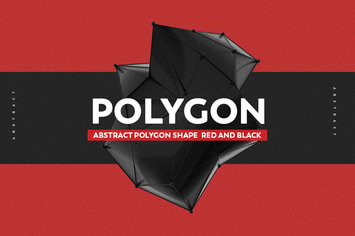 Abstract Polygon Shape  Red And black