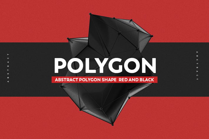 Abstract Polygon Shape  Red And black
