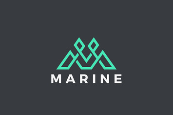 Logo Letter M Linear design style