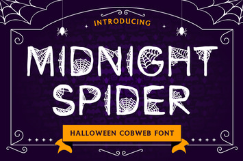 Midnight Spider - Halloween Cobweb Font