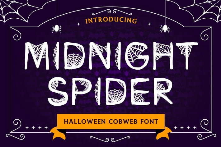 Midnight Spider - Halloween Cobweb Font