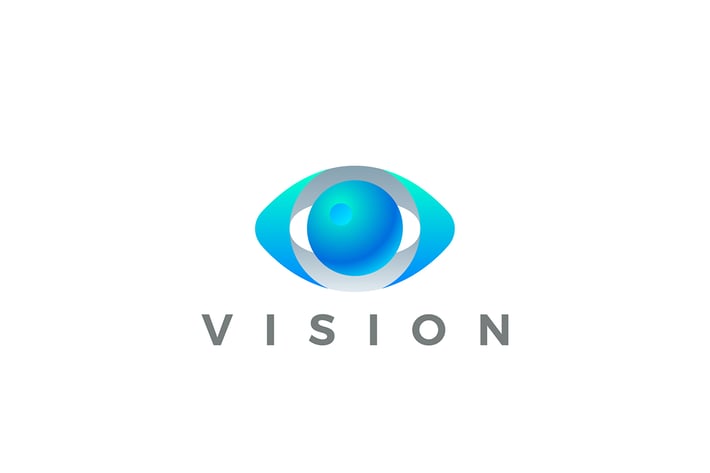 Logo Eye Vision Vector 3D design style