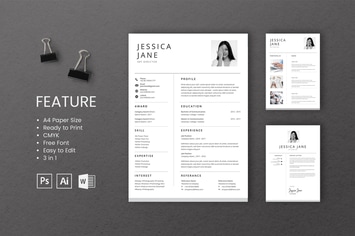 Professional CV And Resume Template Jessica