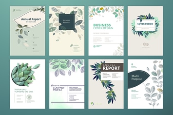 Brochure cover design and annual report templates