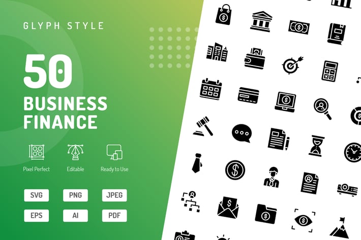 Business Finance Glyph Icons