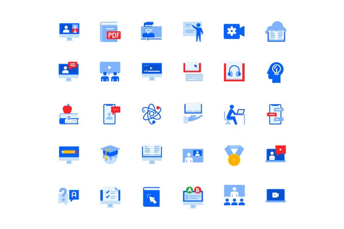 Video Call and Online Meeting Icons Set 