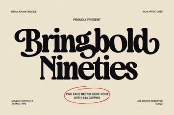 Bringbold Nineties - Retro Serif Font