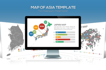 Asia Maps for Powerpoint Presentation