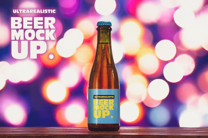 375ml Light Blur Beer Mockup
