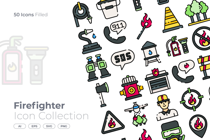 FIre Fighter Filled Icon