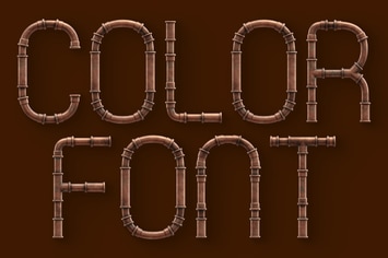 Copper Pipes - 3D Color SVG Font