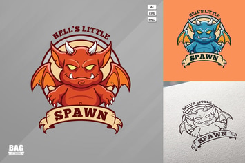 Little Red Devil Logo Template