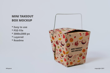 Mini Takeout Box Mockup