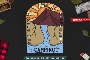Travel Camp Badge Vector Retro Hike Graphic Logo
