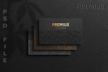 Premium Card With Texture - Logo Mockup
