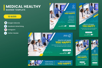 Healthy Hospital Banner Set Template