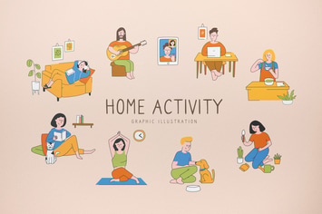Home Activity Graphic Illustration