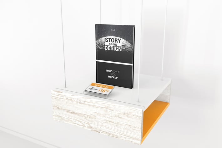 Hardcover Book With Price Tag Mockups