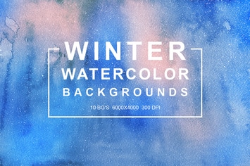 Winter Watercolor Backgrounds vol.1