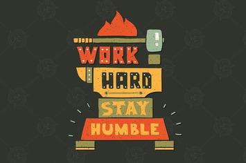 Modern flat design hipster illustration with quote