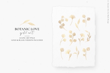 Botanic Love, gold line art