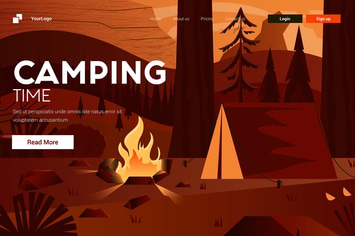 Flat Modern design Illustration of Camping