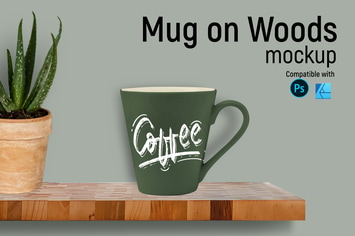 Mug on Woods Mockup