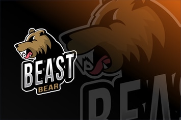 Beast Bear Esport Logo Template