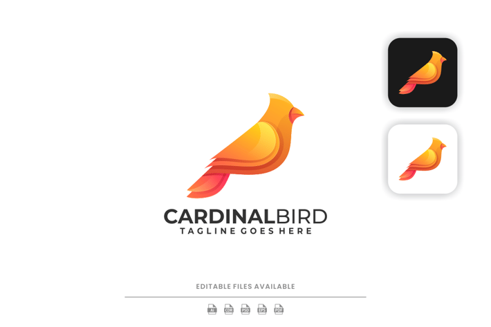Cardinal Bird Gradient Logo