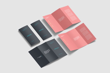 Tri Fold Brochure Mockups Set