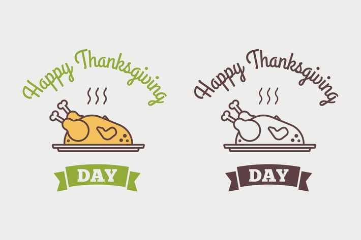 Flat design style Happy Thanksgiving Day logotype,
