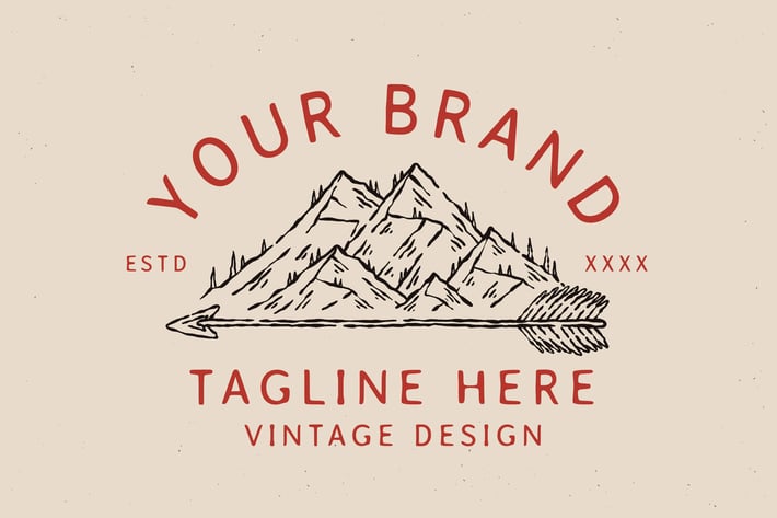 vintage badge outdoor mountain design