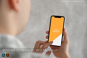 Person Holding iPhone Photo Mockup