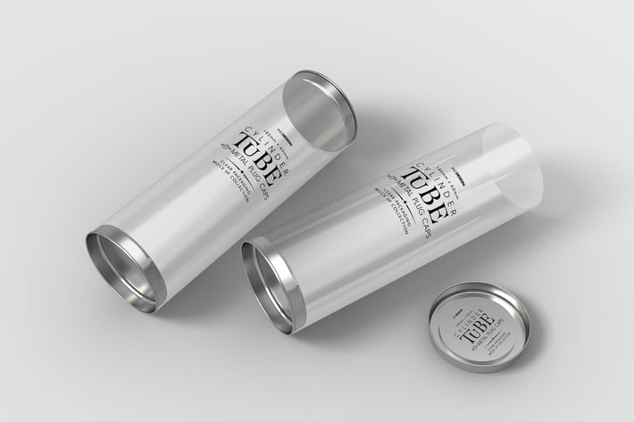 180mm Clear cylinder Packaging Mock Up