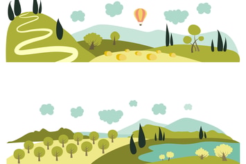 Summer landscapes. Vector illustration 
