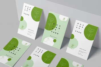 EU Vertical Business Card Mockups