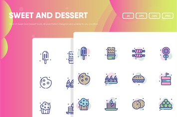Sweet and Dessert Icon Pack