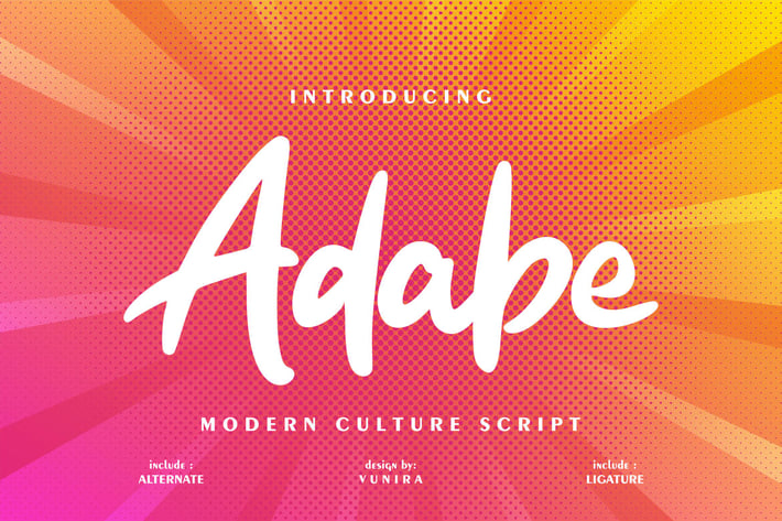 Adabe | Modern Culture Script Font