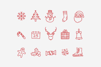 15 Christmas Doodle Icons