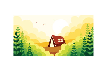 Camping in the wild illustration
