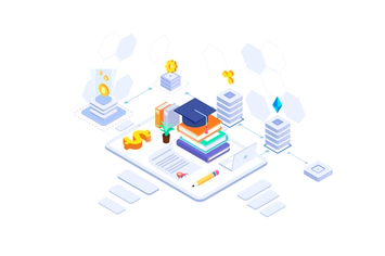 Fund Higher Education Isometric Illustration - FV