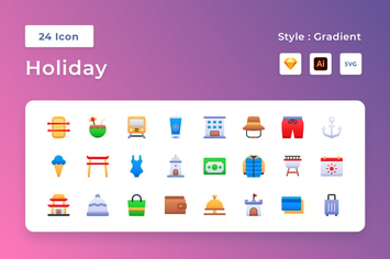 Holiday Gradient Icon Set