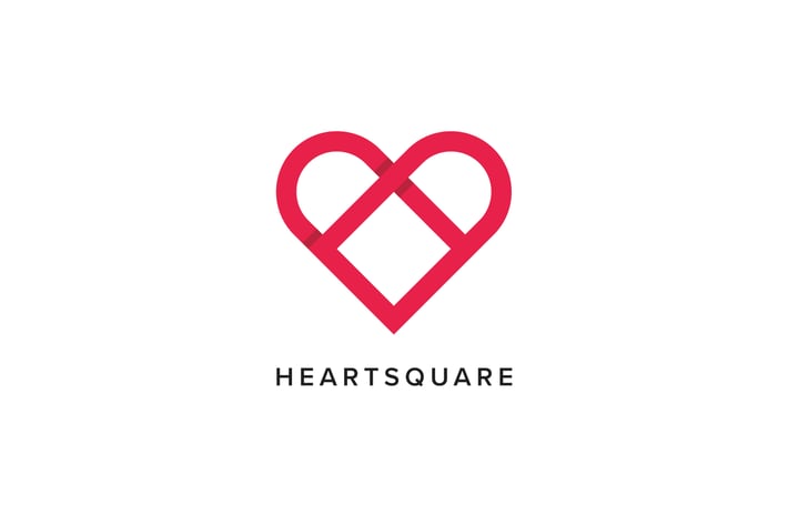 Heart Square Logo Template