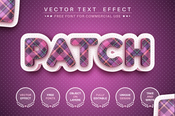 Tartan patch - editable text effect, font style
