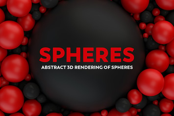 Abstract 3D Rendering Of Spheres - Red & Black