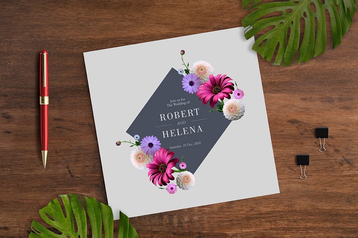 Floral Wedding Invitation Card