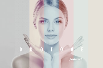 Duotone Photo Effect with Halftone Overlay