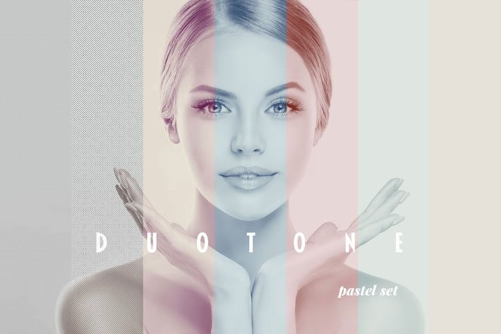 Duotone Photo Effect with Halftone Overlay