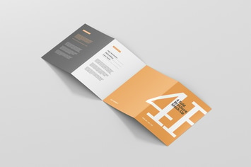 4-Fold Brochure Mockup - Din A4 A5 A6